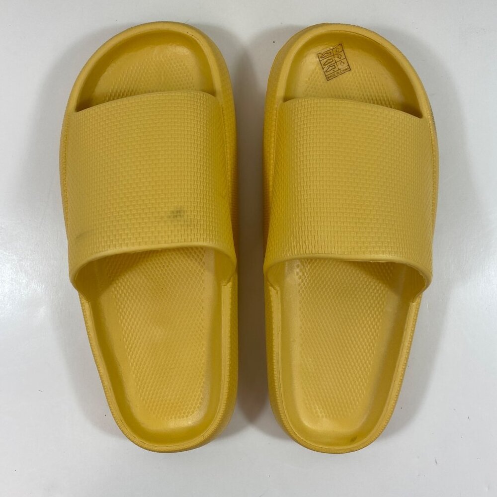 Unisex Yellow Slide Sandals Non-Slip Shower Open Toe Lightweight Shoes Size 12